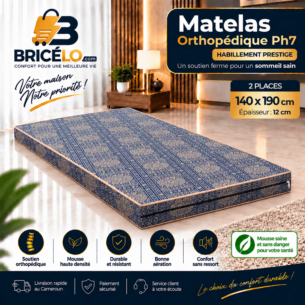 Matelas Ph7 habillé Prestige
